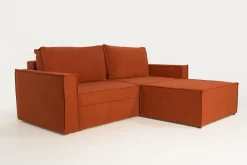 Sofa rozkładana 3-osobowa ceglasta METIS