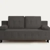 Sofa rozkładana 3-osobowa ciemnoszara ARIEL