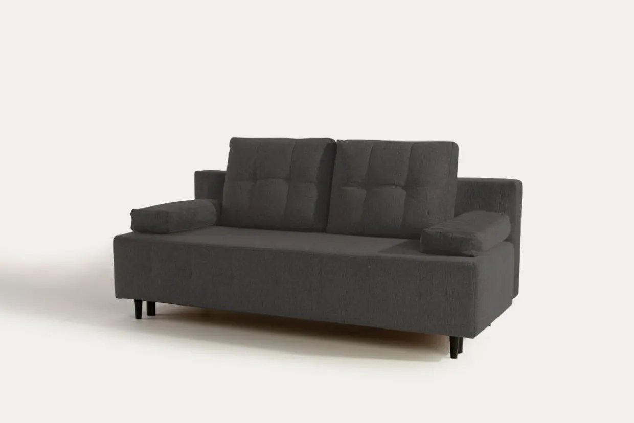 Sofa rozkładana 3-osobowa ciemnoszara ARIEL