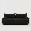Sofa rozkładana 3-osobowa czarna ALFA