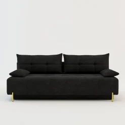 Sofa rozkładana 3-osobowa czarna ALFA