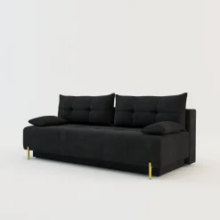 Sofa rozkładana 3-osobowa czarna ALFA