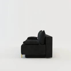 Sofa rozkładana 3-osobowa czarna ALFA