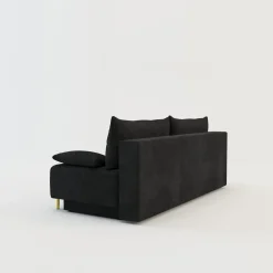 Sofa rozkładana 3-osobowa czarna ALFA