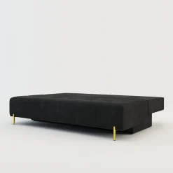 Sofa rozkładana 3-osobowa czarna ALFA