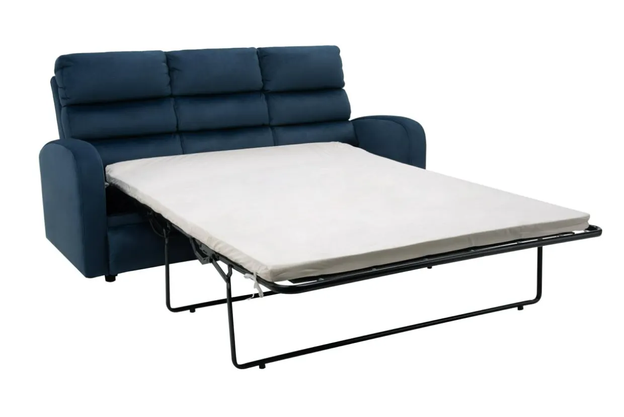 Sofa rozkładana 3-osobowa granatowa SWELL