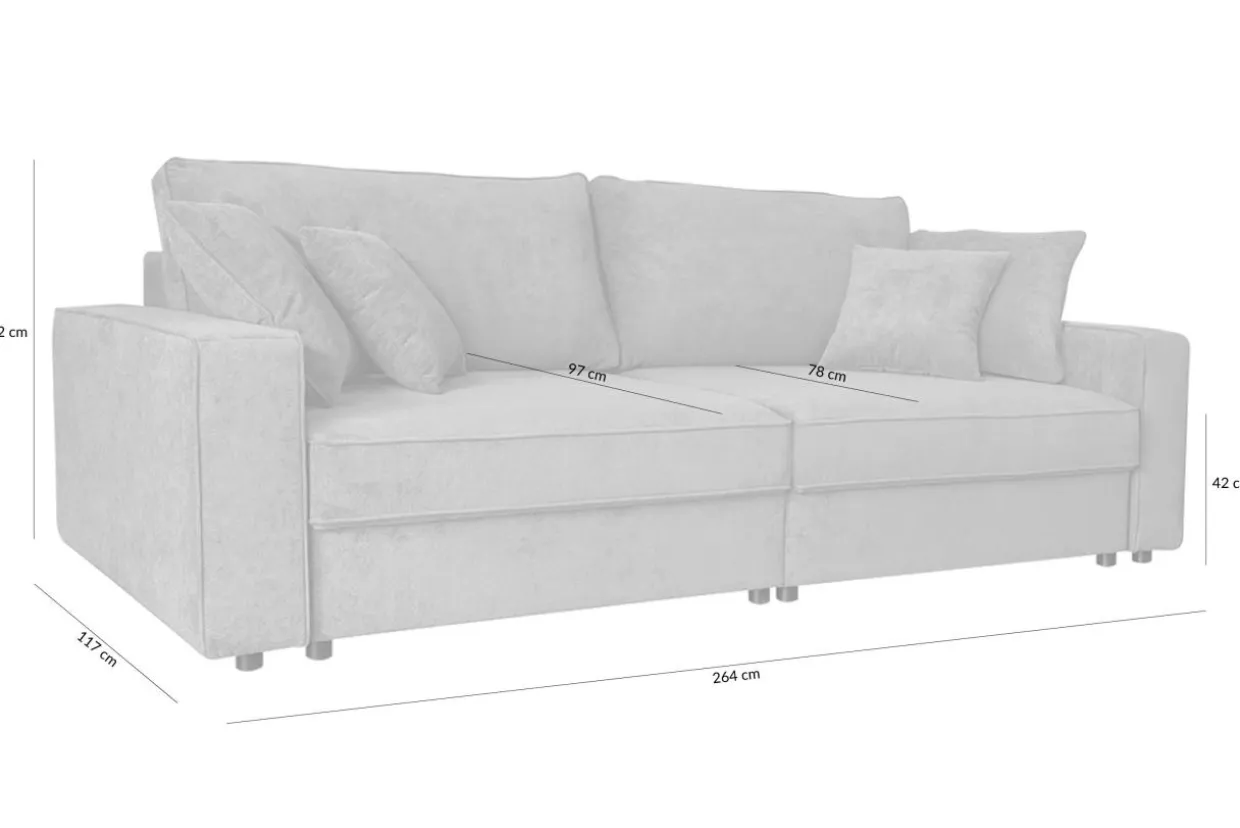 Sofa rozkładana 4-osobowa MARKOS ciemnoniebieska