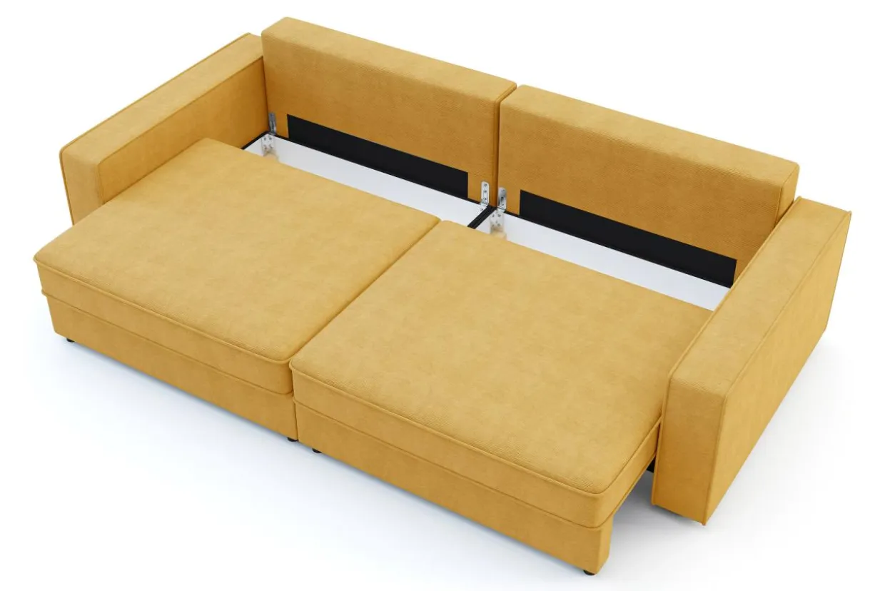 Sofa rozkładana 4-osobowa MARKOS musztardowy