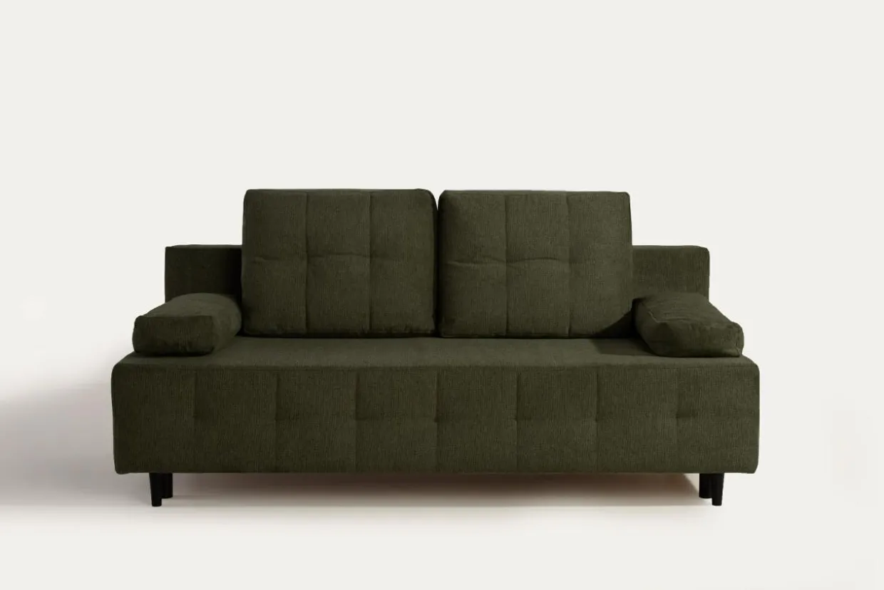 Sofa rozkładana 3-osobowa oliwkowa ARIEL