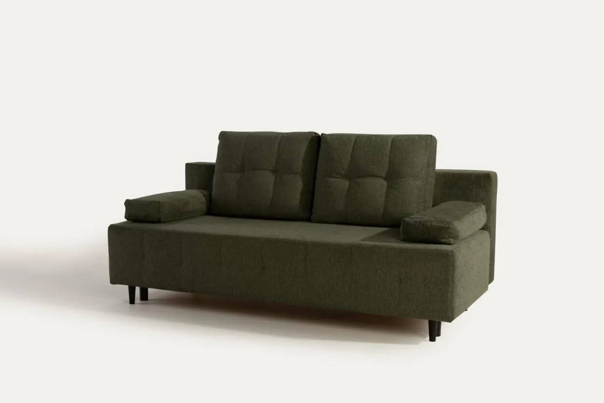 Sofa rozkładana 3-osobowa oliwkowa ARIEL