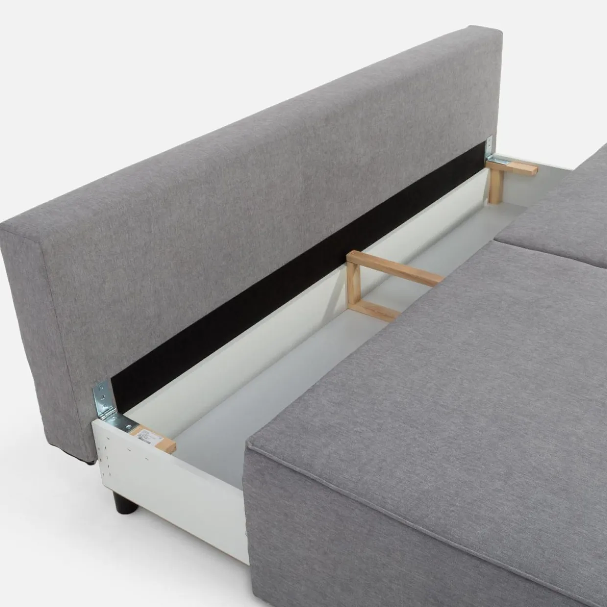 Sofa rozkładana 3-osobowa szara GRIS