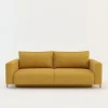 Sofa rozkładana 3-osobowa żółta ARELLA