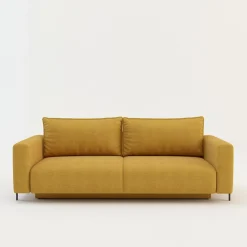 Sofa rozkładana 3-osobowa żółta ARELLA