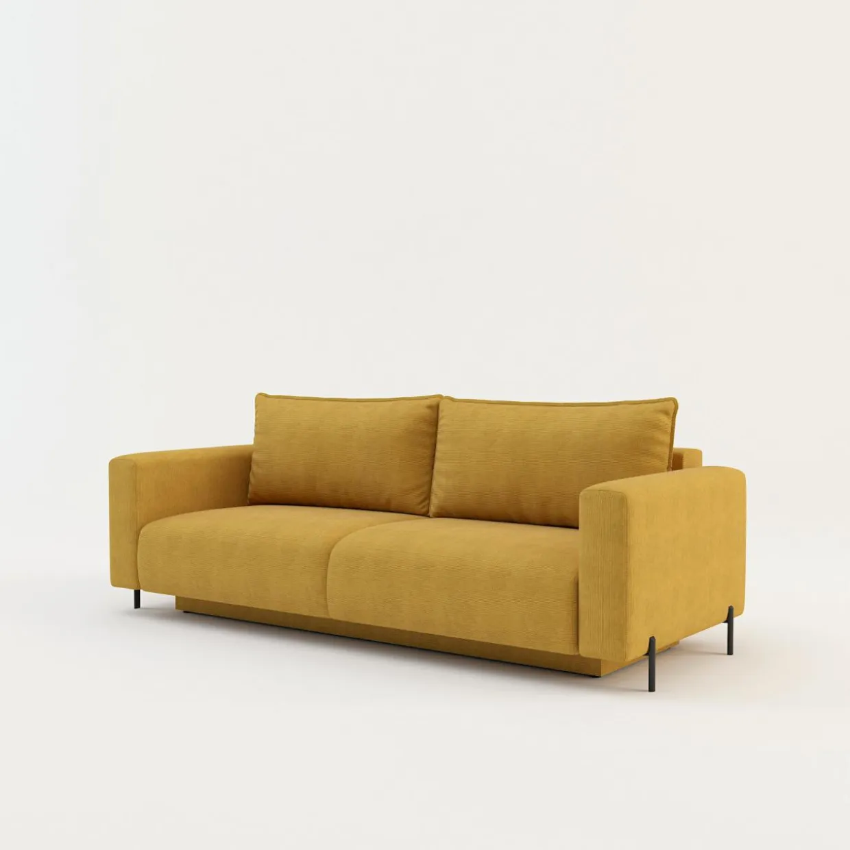 Sofa rozkładana 3-osobowa żółta ARELLA