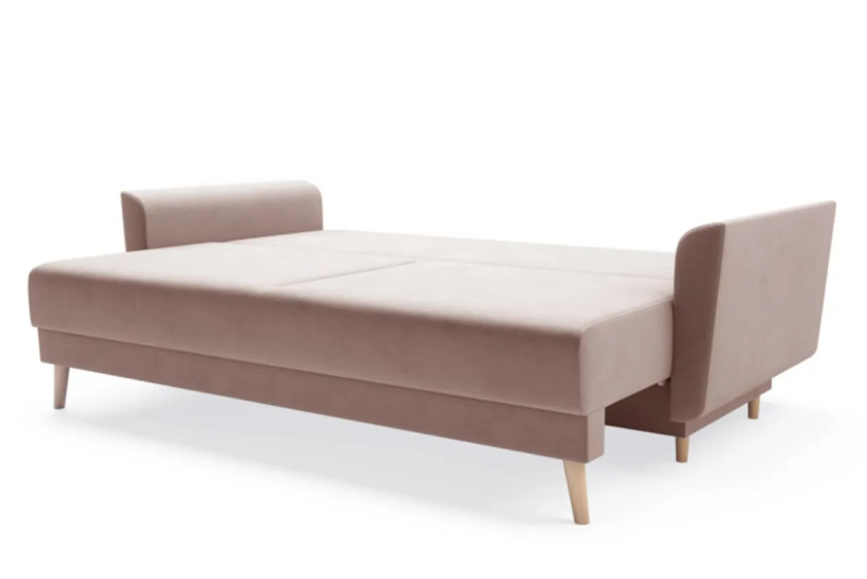Sofa rozkładana różowa AMBER