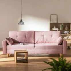 Sofa rozkładana różowa MOZI
