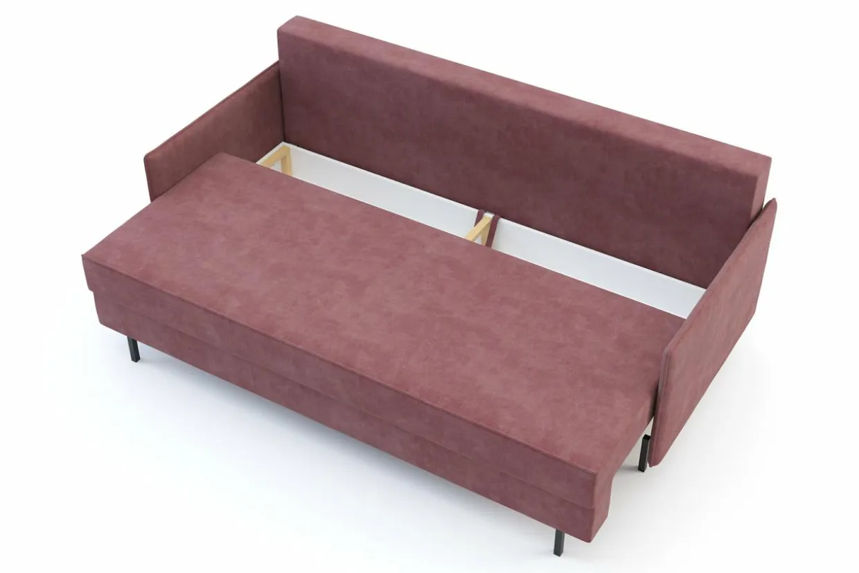 Sofa rozkładana różowa NELLY