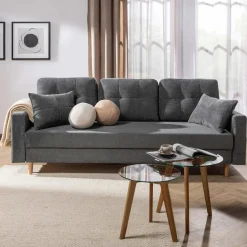 Sofa rozkładana szara AURA