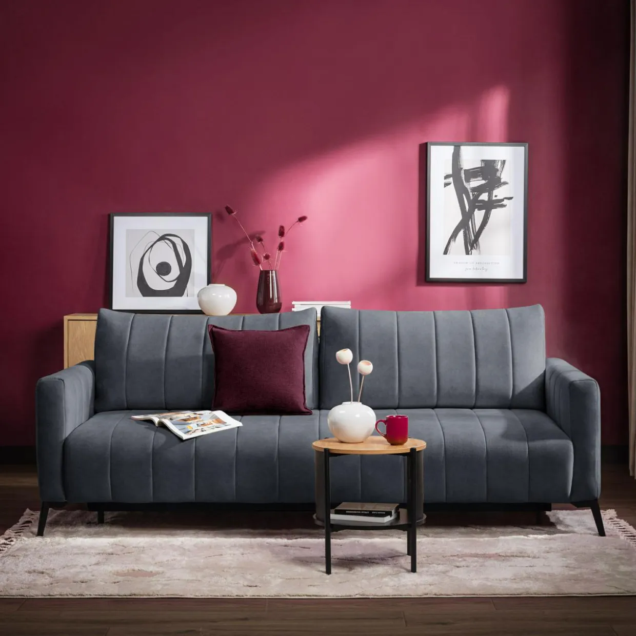 Sofa rozkładana szara MARION