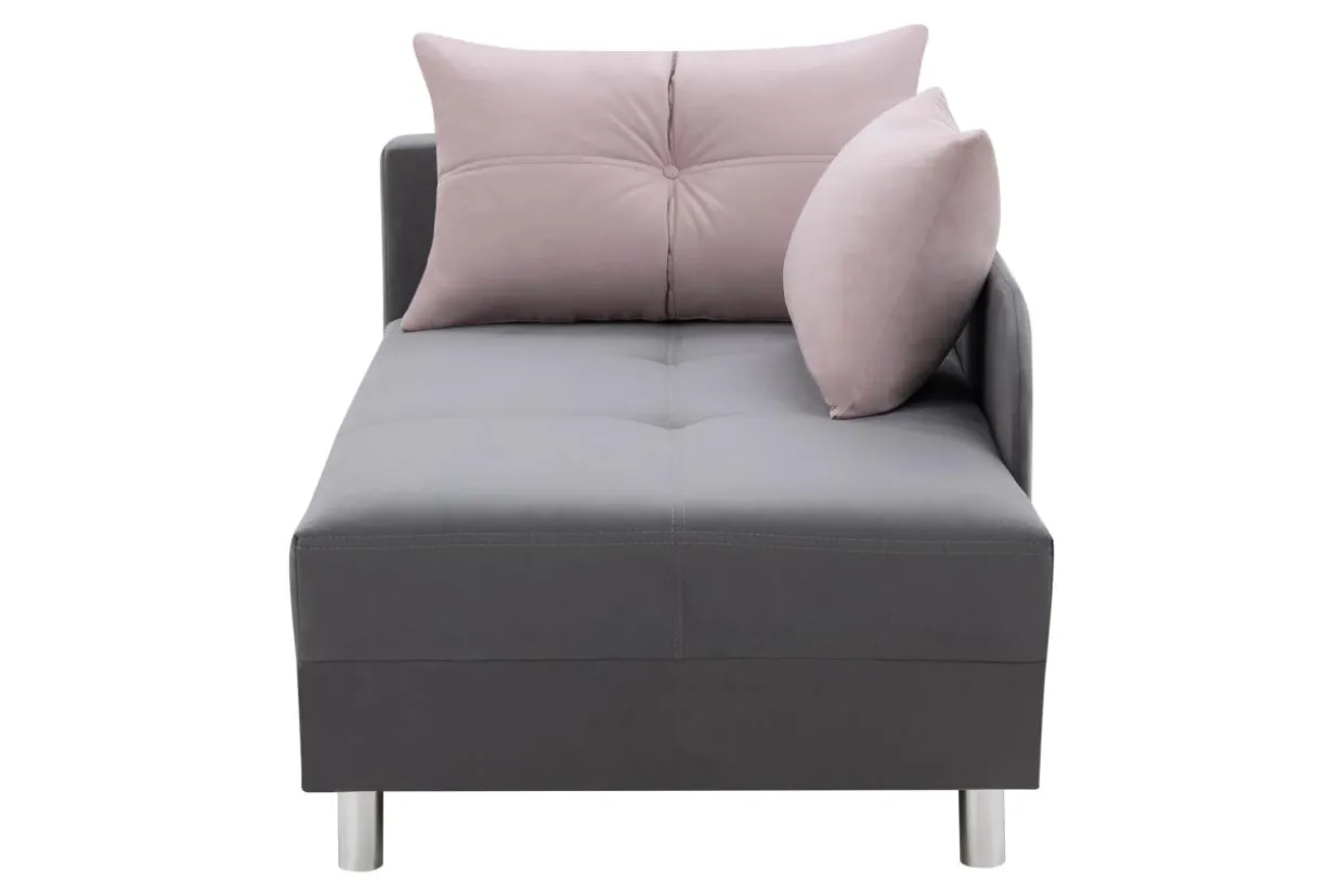 Sofa rozkładana szaro-różowa LETTO lewa