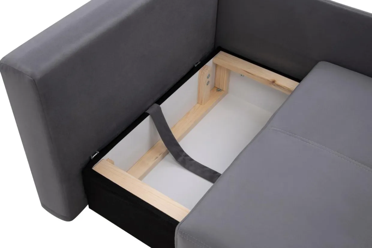 Sofa rozkładana szaro-różowa LETTO lewa