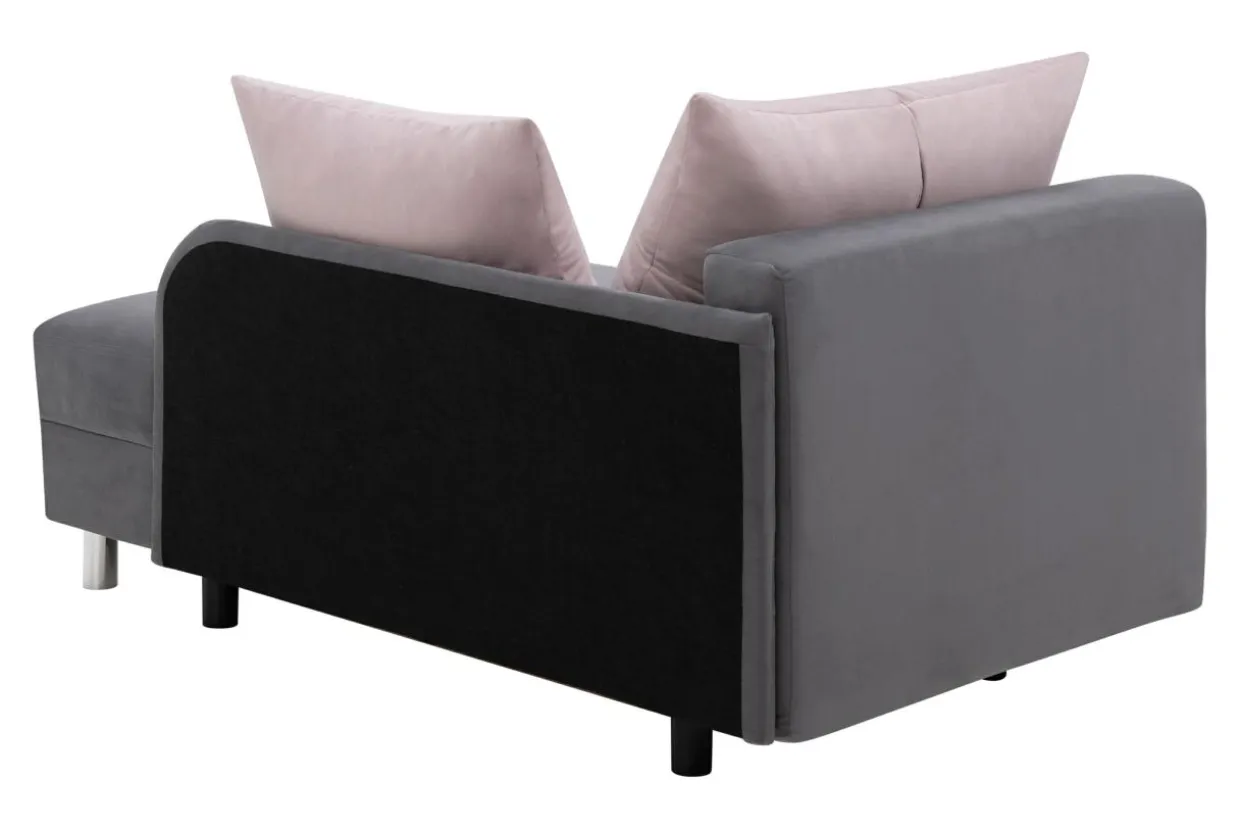 Sofa rozkładana szaro-różowa LETTO lewa