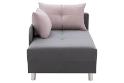 Sofa rozkładana szaro-różowa LETTO prawa
