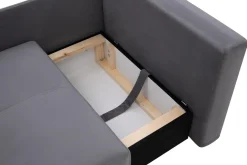 Sofa rozkładana szaro-różowa LETTO prawa