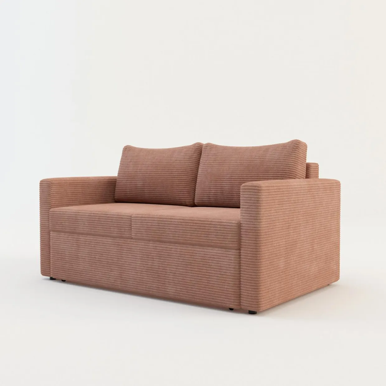 Sofa rozkładana sztruksowa różowa SOFI