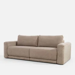 Sofa rozkładana sztruksowa beżowa URBAN