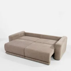 Sofa rozkładana sztruksowa beżowa URBAN