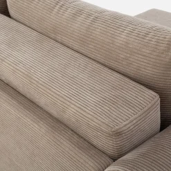 Sofa rozkładana sztruksowa beżowa URBAN