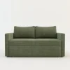 Sofa rozkładana sztruksowa zielona SOFI