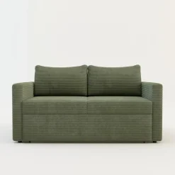 Sofa rozkładana sztruksowa zielona SOFI