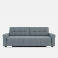 Sofa rozkładana z pikowaniem szara LILA