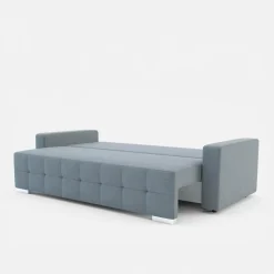 Sofa rozkładana z pikowaniem szara LILA