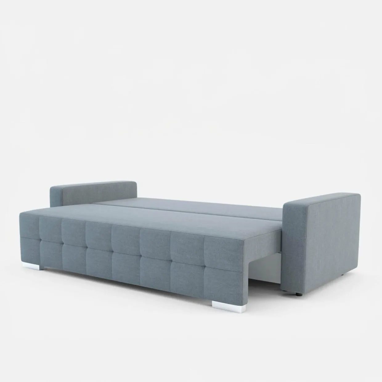 Sofa rozkładana z pikowaniem szara LILA