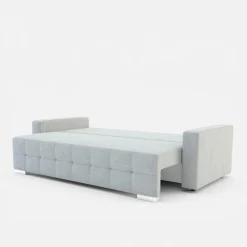 Sofa rozkładana z pikowaniem jasnoszara LILA