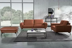 Sofa skórzana brązowa 3 os SPRING