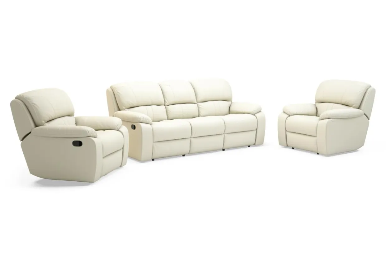 Sofa skórzana i dwa fotele z funkcją relax ORLANDO