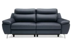 Sofa skórzana z funkcją relaks granatowa PERLE
