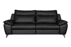 Sofa skórzana z funkcją relaks czarna PERLE