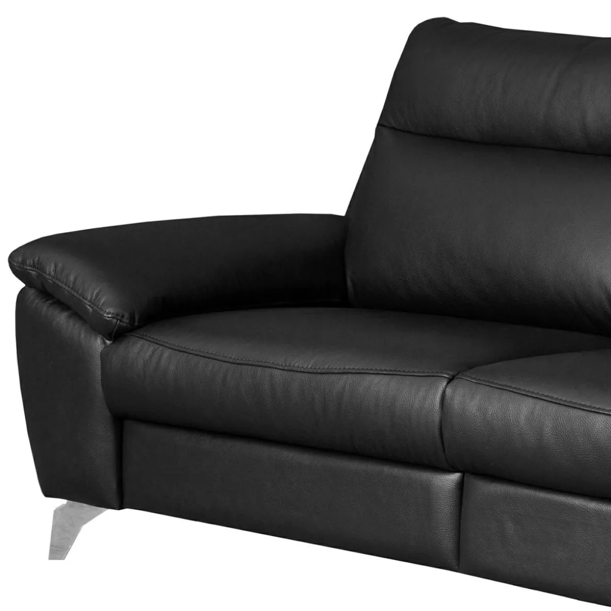 Sofa skórzana z funkcją relaks czarna PERLE