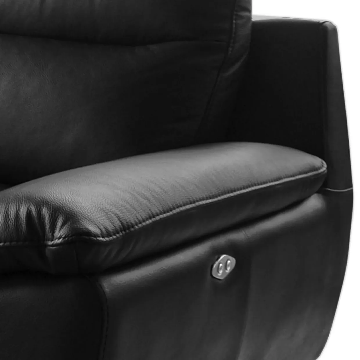 Sofa skórzana z funkcją relaks czarna PERLE