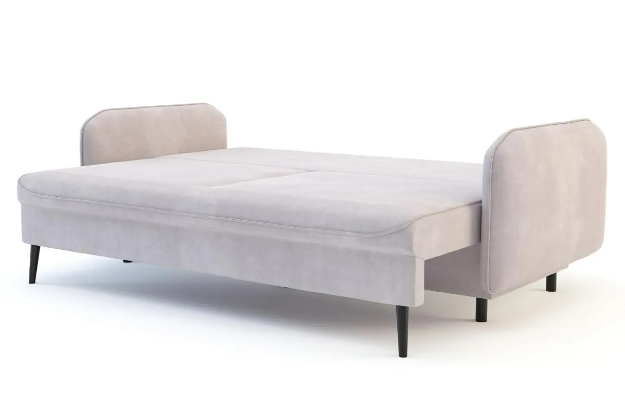 Sofa szaroróżowa VAMOS nóżki czarne