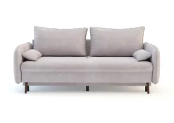 Sofa szaroróżowa VAMOS nóżki orzech