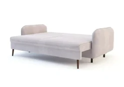 Sofa szaroróżowa VAMOS nóżki orzech