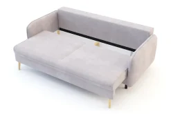 Sofa szaroróżowa VAMOS nóżki buk
