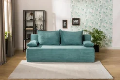 Sofa sztruksowa turkusowa LIBIA