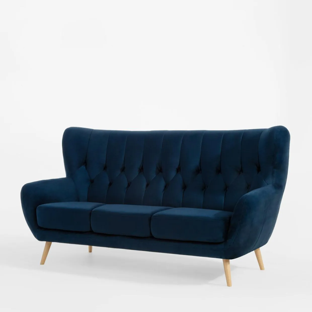 Sofa uszak 3-osobowa ciemnoniebieska KELSO
